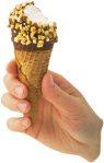 ice cream cone with nuts and chocolate