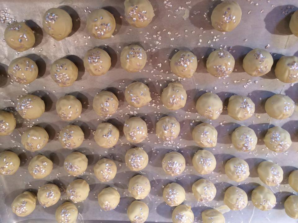 a display on Harvey Wallbanger truffles