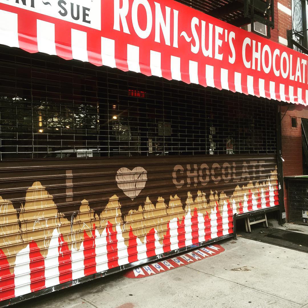 Roni Sue Chocolates with painted gate