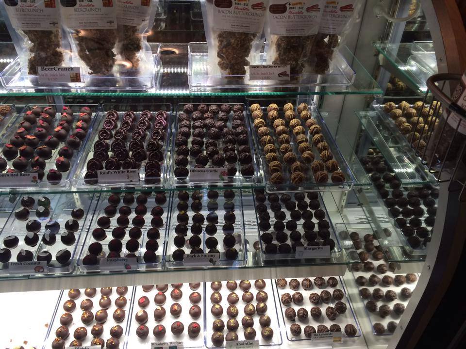 showcase with truffles